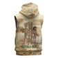 Neper and Nepit Sleeveless Zip Hoodie Ancient Harvest and Fertility Design with Sickle and Grain