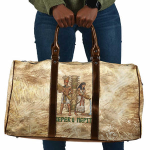 Neper and Nepit Travel Bag Ancient Harvest and Fertility Design with Sickle and Grain