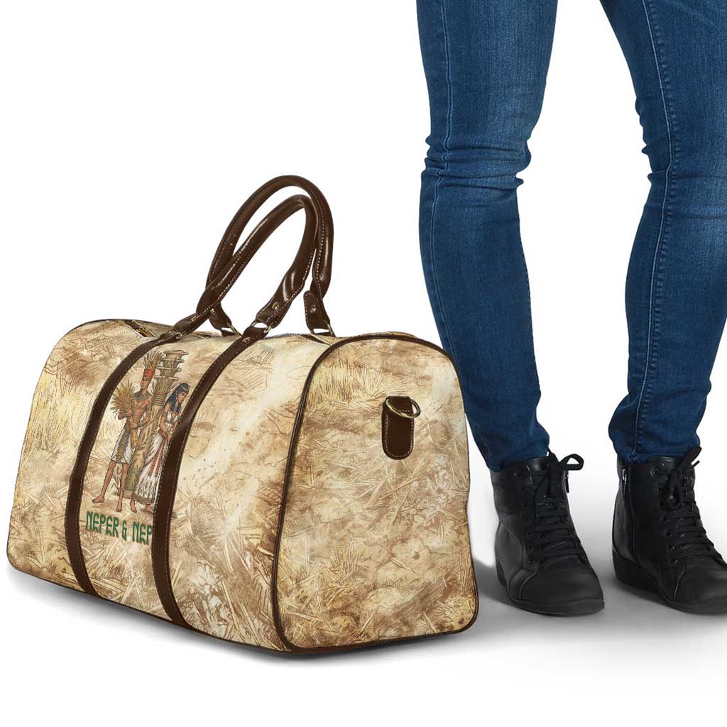 Neper and Nepit Travel Bag Ancient Harvest and Fertility Design with Sickle and Grain