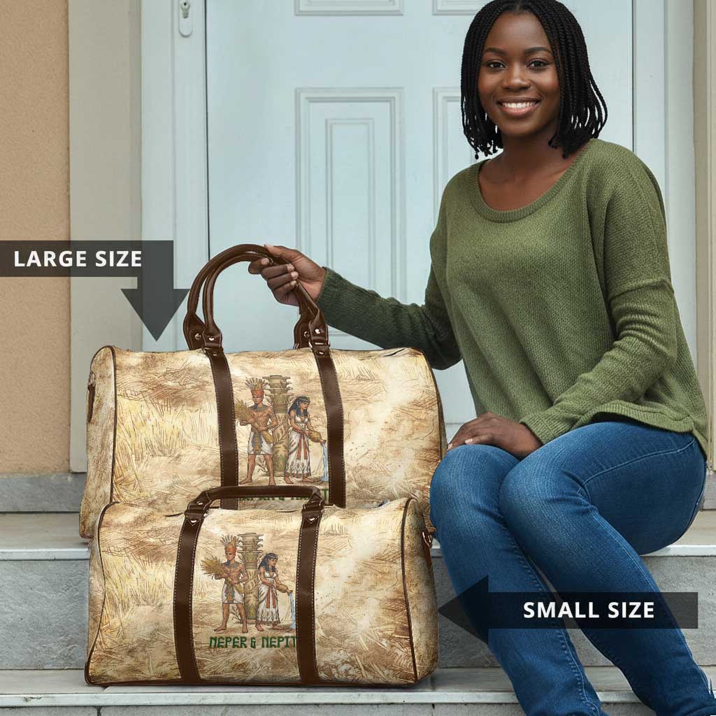 Neper and Nepit Travel Bag Ancient Harvest and Fertility Design with Sickle and Grain
