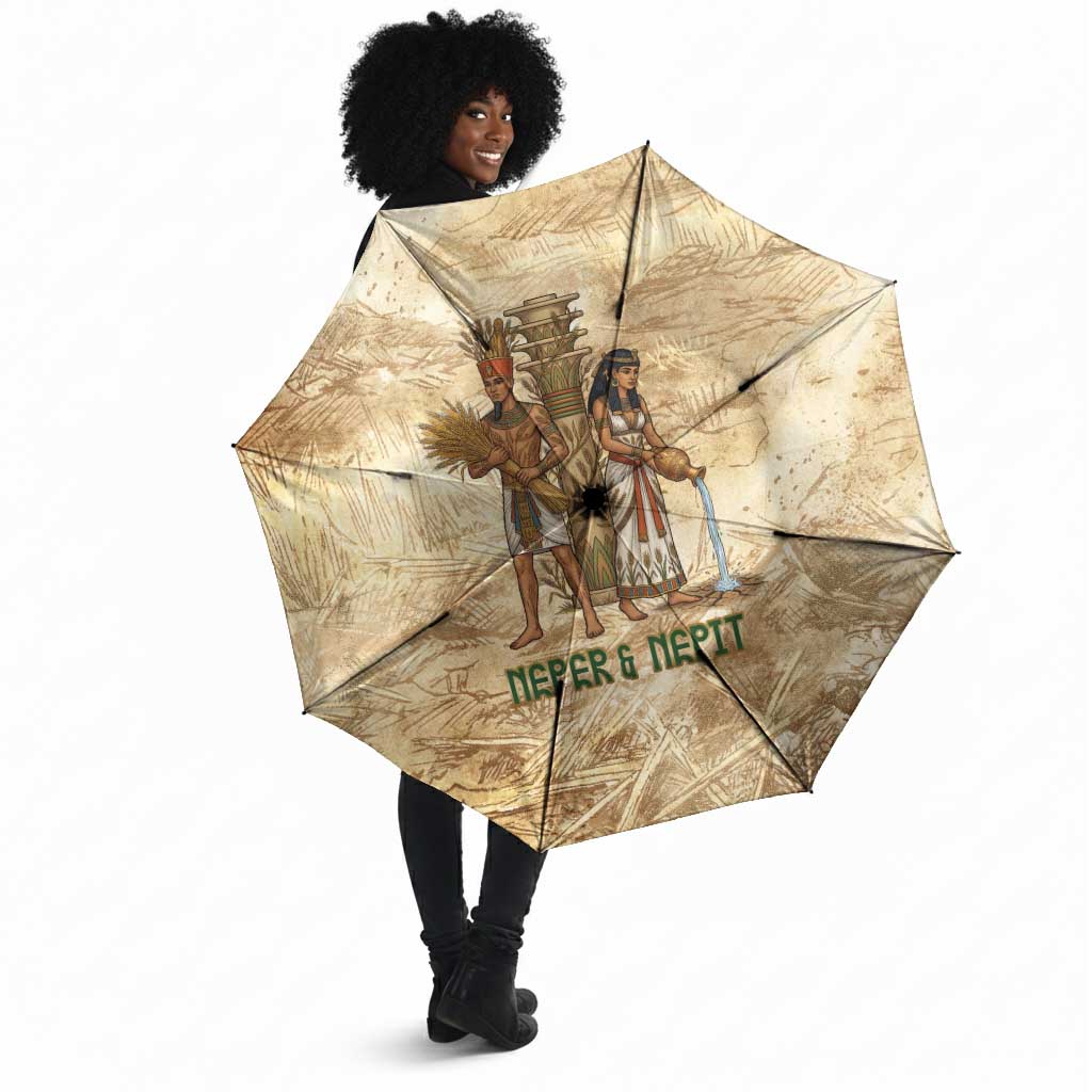 Neper and Nepit Umbrella Ancient Harvest and Fertility Design with Sickle and Grain