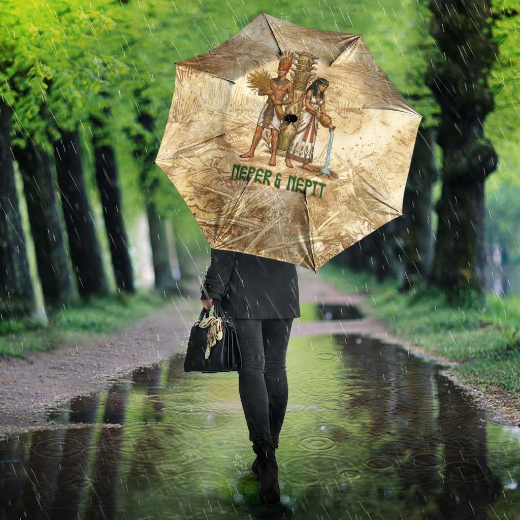 Neper and Nepit Umbrella Ancient Harvest and Fertility Design with Sickle and Grain