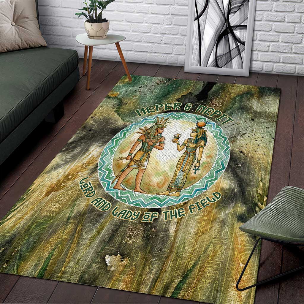 Neper and Nepit Area Rug Ancient Egyptian Seed Awakening and Fertility