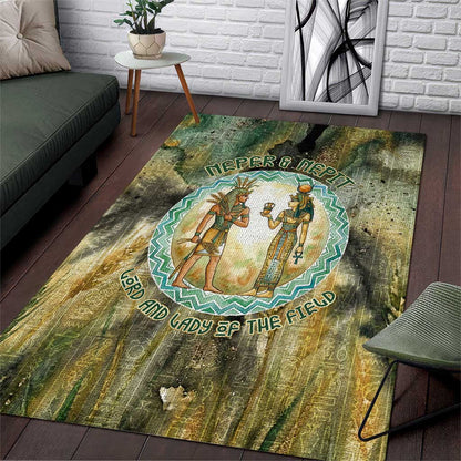 Neper and Nepit Area Rug Ancient Egyptian Seed Awakening and Fertility