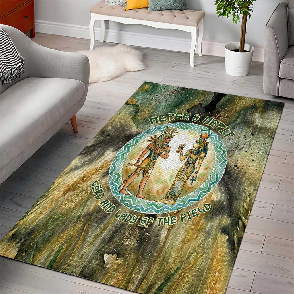 Neper and Nepit Area Rug Ancient Egyptian Seed Awakening and Fertility