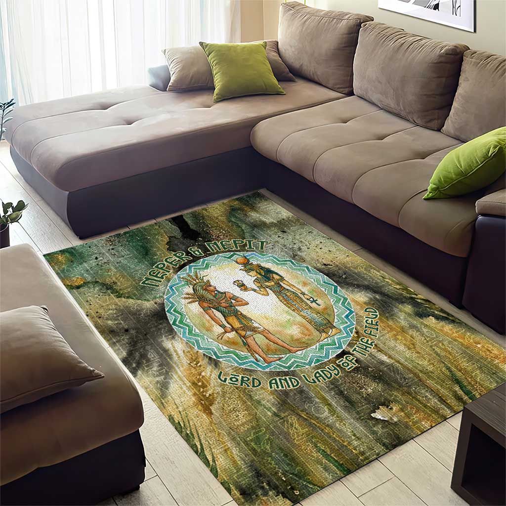 Neper and Nepit Area Rug Ancient Egyptian Seed Awakening and Fertility