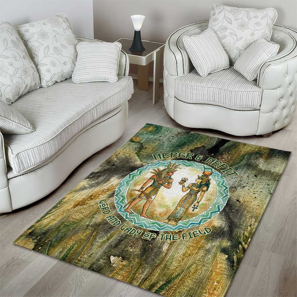 Neper and Nepit Area Rug Ancient Egyptian Seed Awakening and Fertility