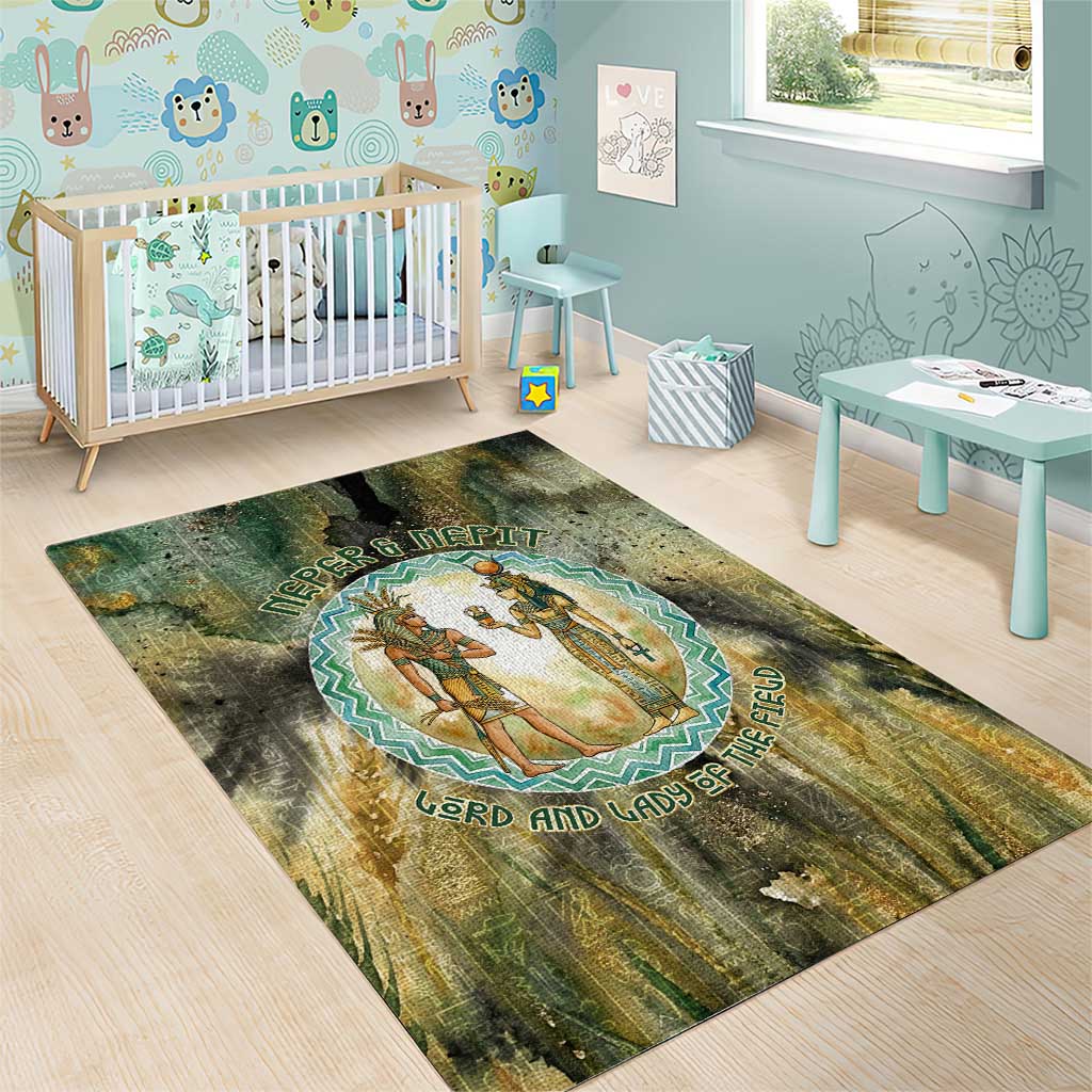 Neper and Nepit Area Rug Ancient Egyptian Seed Awakening and Fertility