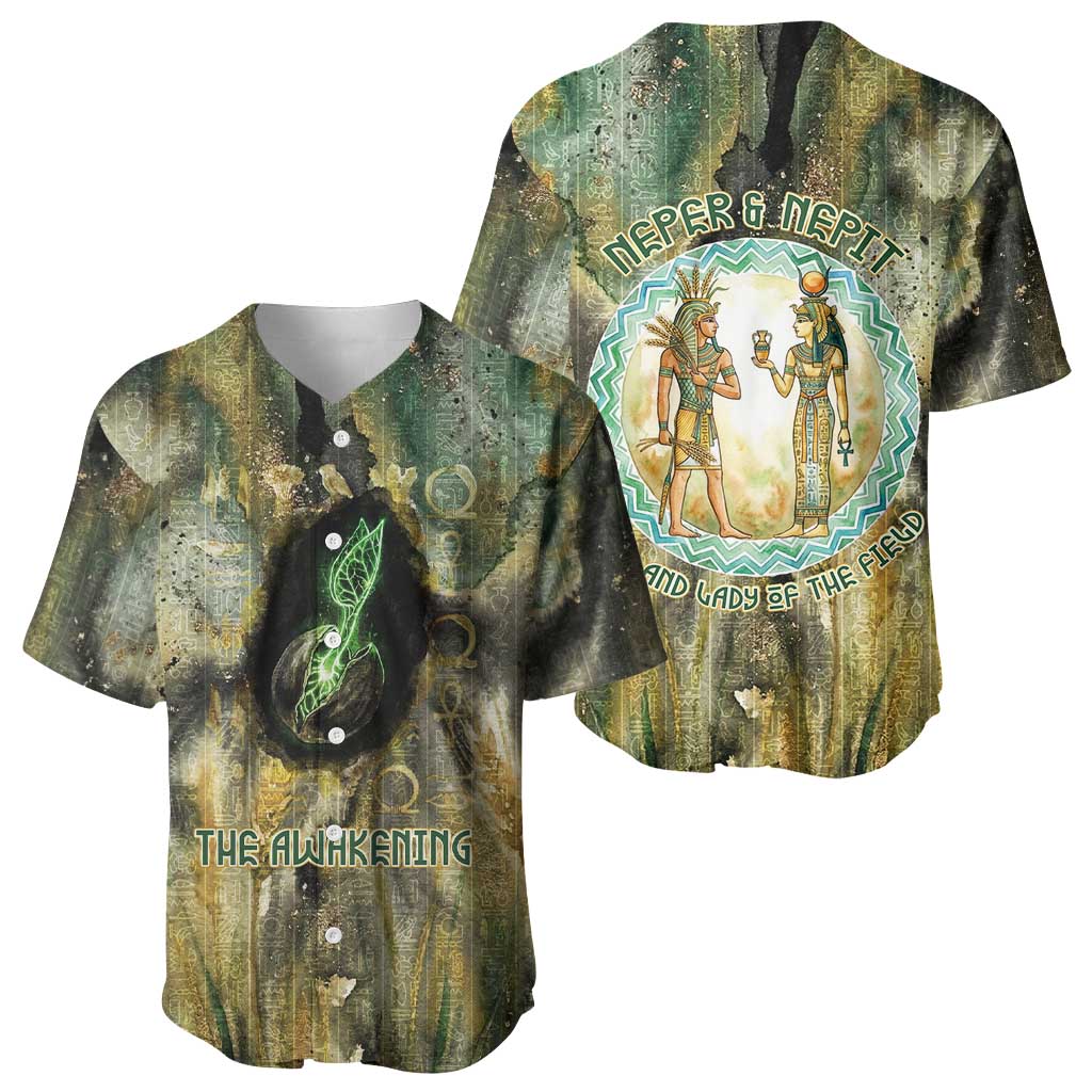 Neper and Nepit Baseball Jersey Ancient Egyptian Seed Awakening and Fertility