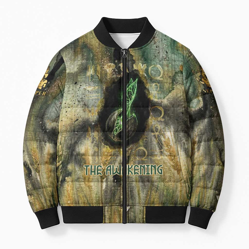 Neper and Nepit Bomber Puffer Jacket Ancient Egyptian Seed Awakening and Fertility