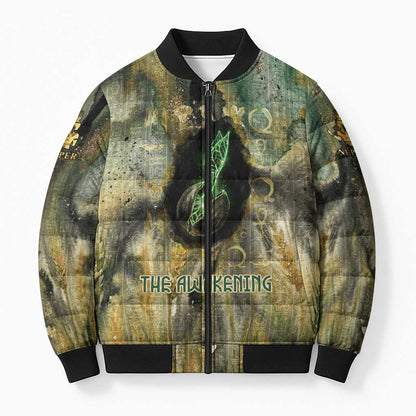 Neper and Nepit Bomber Puffer Jacket Ancient Egyptian Seed Awakening and Fertility