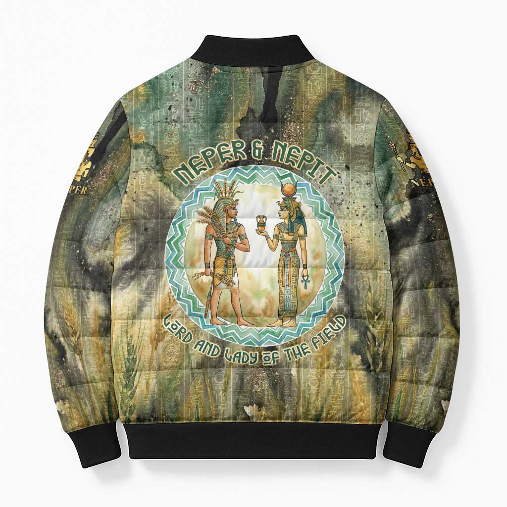 Neper and Nepit Bomber Puffer Jacket Ancient Egyptian Seed Awakening and Fertility