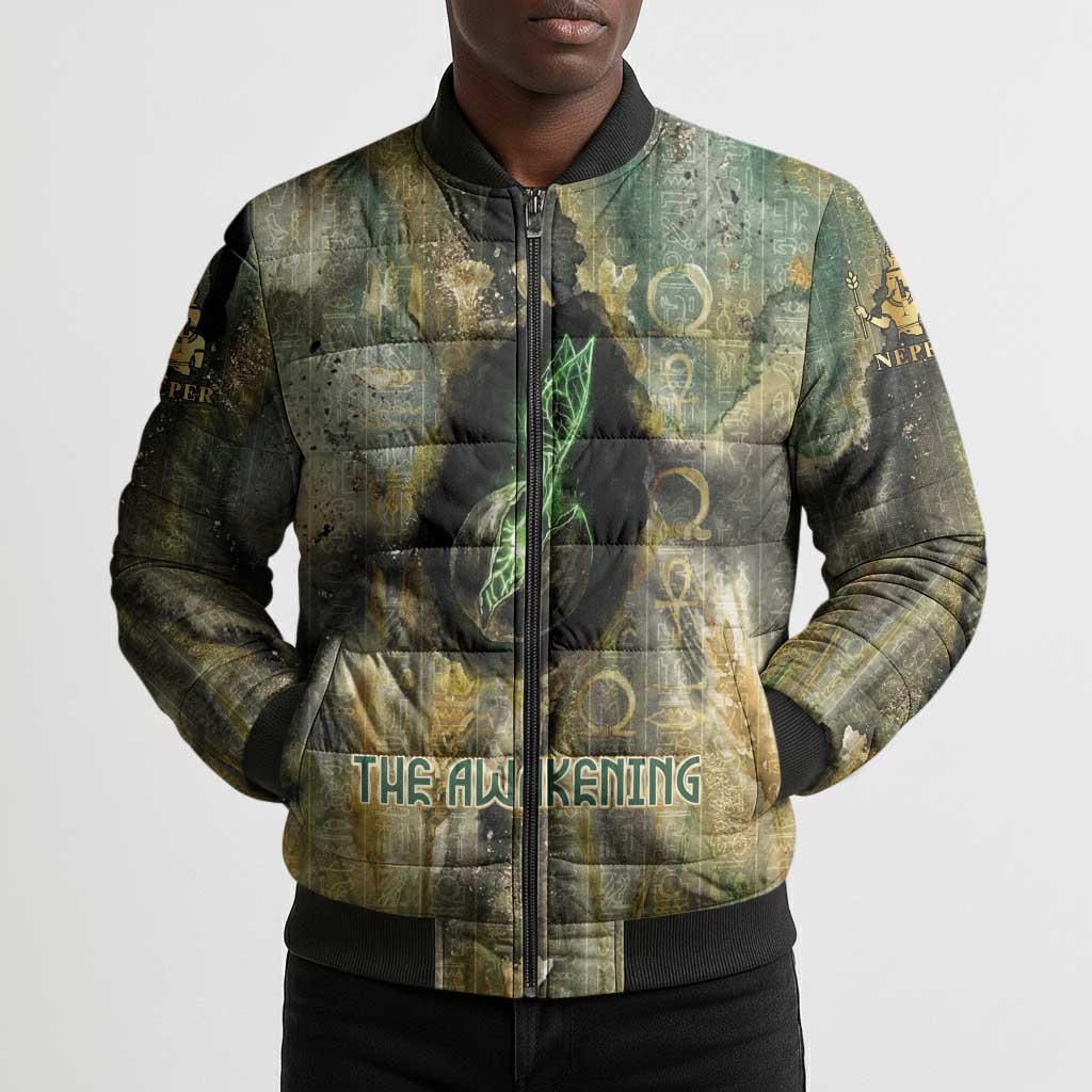 Neper and Nepit Bomber Puffer Jacket Ancient Egyptian Seed Awakening and Fertility