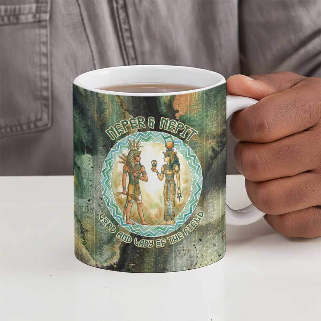 Neper and Nepit Ceramic Mug Ancient Egyptian Seed Awakening and Fertility