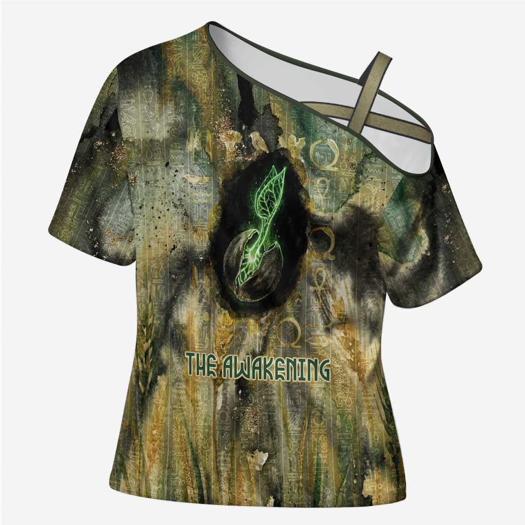 Neper and Nepit Cross Shoulder Shirt Ancient Egyptian Seed Awakening and Fertility