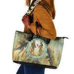 Neper and Nepit Leather Tote Bag Ancient Egyptian Seed Awakening and Fertility