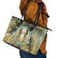 Neper and Nepit Leather Tote Bag Ancient Egyptian Seed Awakening and Fertility