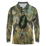 Neper and Nepit Long Sleeve Polo Shirt Ancient Egyptian Seed Awakening and Fertility