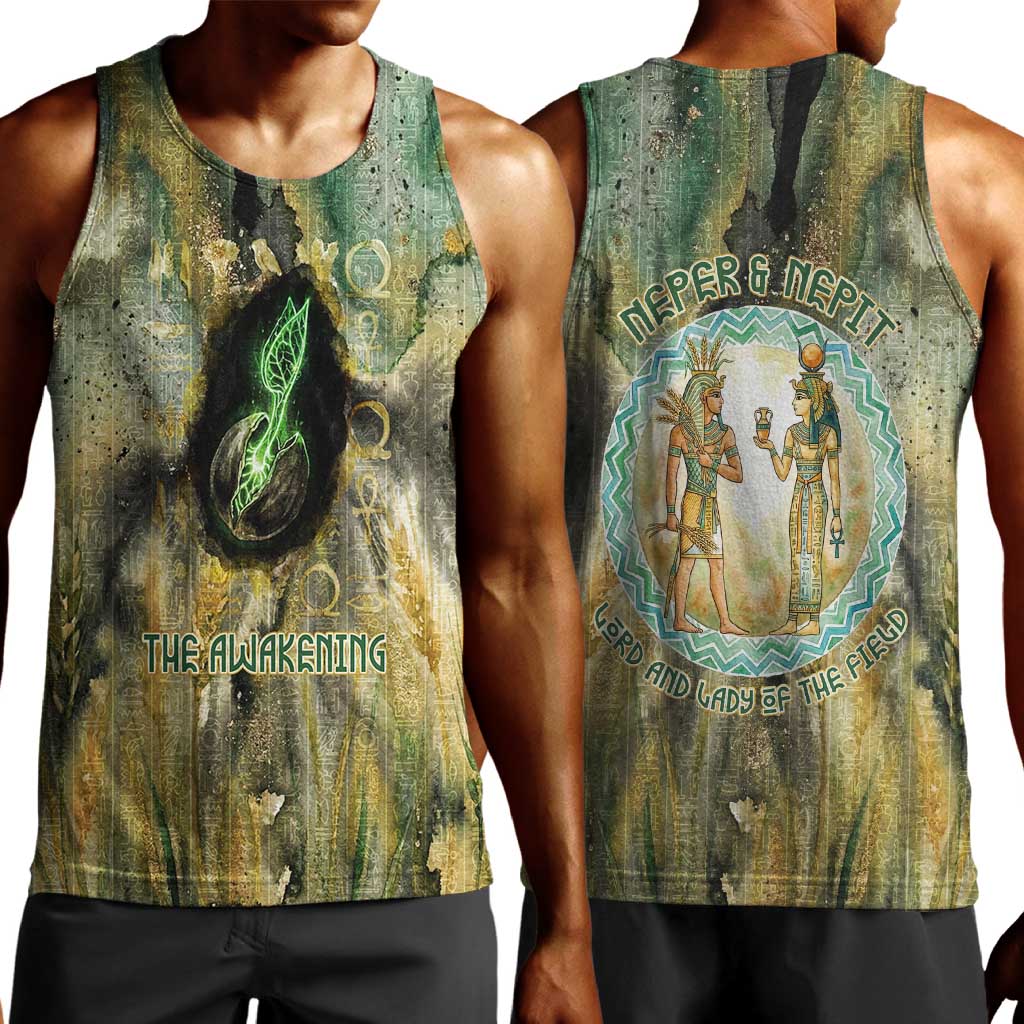 Neper and Nepit Men Tank Top Ancient Egyptian Seed Awakening and Fertility