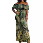 Neper and Nepit Off Shoulder Maxi Dress Ancient Egyptian Seed Awakening and Fertility