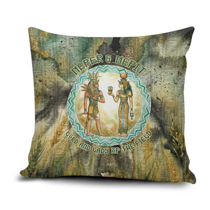 Neper and Nepit Pillow Cover Ancient Egyptian Seed Awakening and Fertility