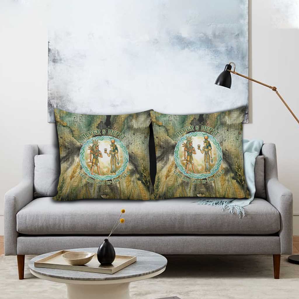 Neper and Nepit Pillow Cover Ancient Egyptian Seed Awakening and Fertility
