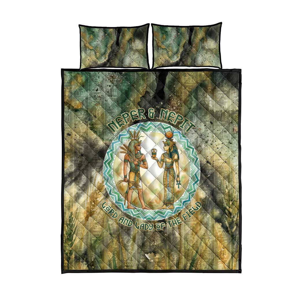 Neper and Nepit Quilt Bed Set Ancient Egyptian Seed Awakening and Fertility