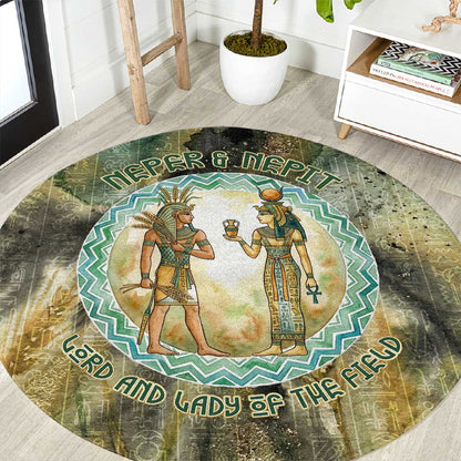 Neper and Nepit Round Carpet Ancient Egyptian Seed Awakening and Fertility