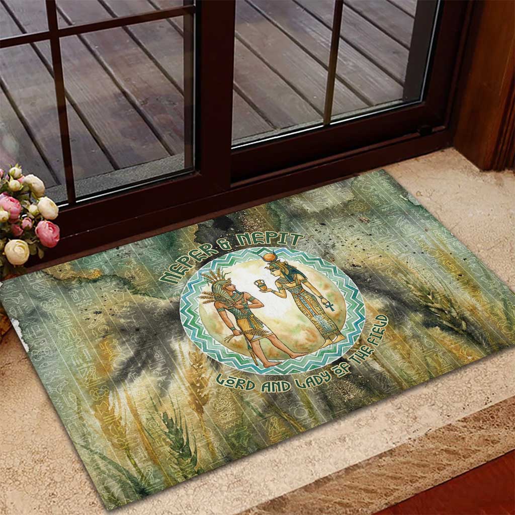 Neper and Nepit Rubber Doormat Ancient Egyptian Seed Awakening and Fertility
