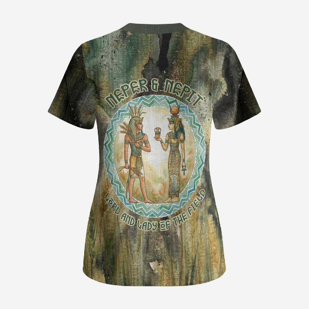 Neper and Nepit Scrub Top Ancient Egyptian Seed Awakening and Fertility