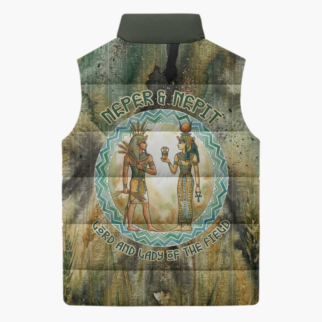 Neper and Nepit Sleeveless Puffer Jacket Ancient Egyptian Seed Awakening and Fertility
