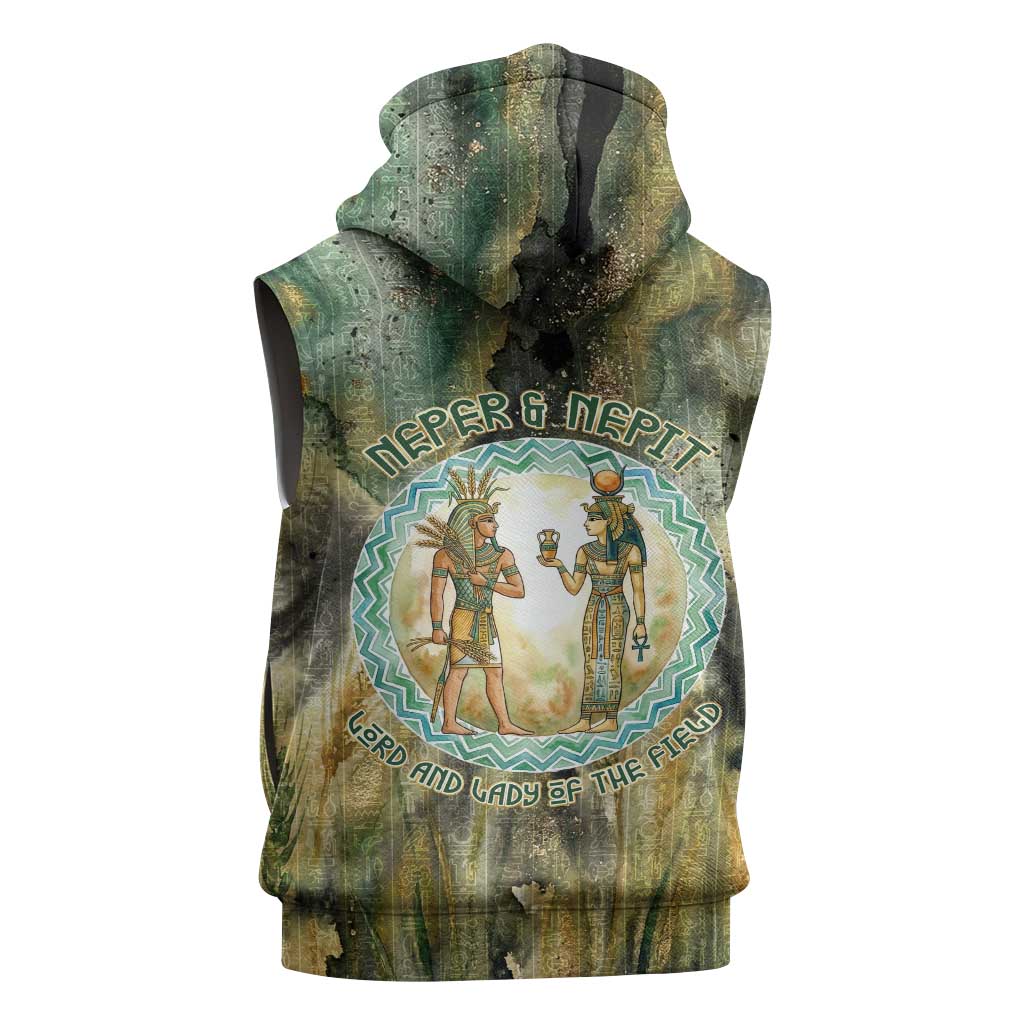 Neper and Nepit Sleeveless Zip Hoodie Ancient Egyptian Seed Awakening and Fertility