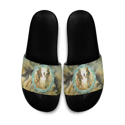 Neper and Nepit Slide Sandals Ancient Egyptian Seed Awakening and Fertility
