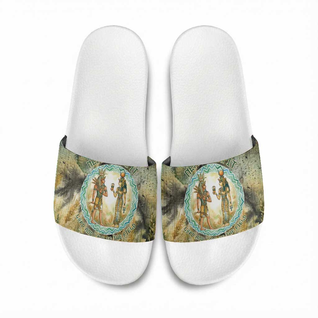 Neper and Nepit Slide Sandals Ancient Egyptian Seed Awakening and Fertility