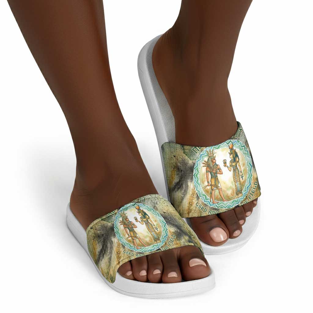 Neper and Nepit Slide Sandals Ancient Egyptian Seed Awakening and Fertility
