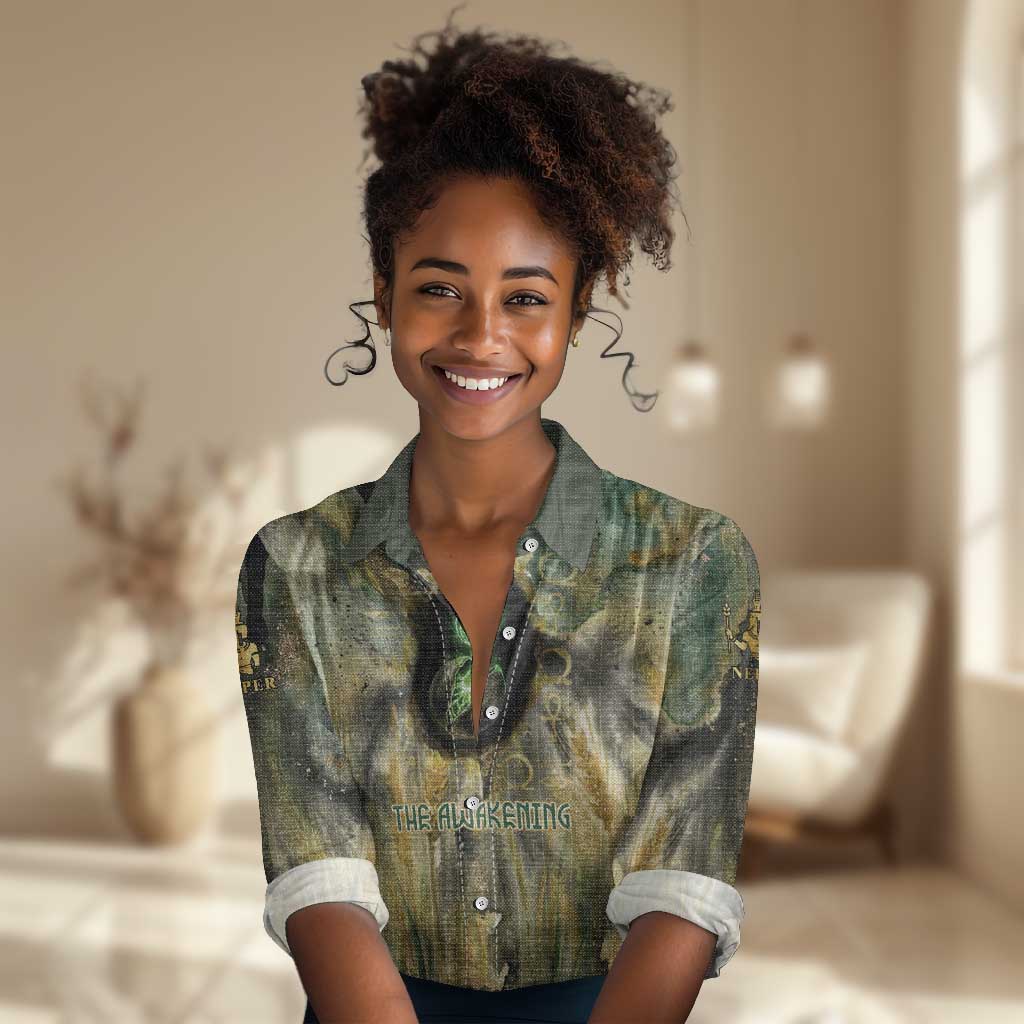 Neper and Nepit Women Casual Shirt Ancient Egyptian Seed Awakening and Fertility