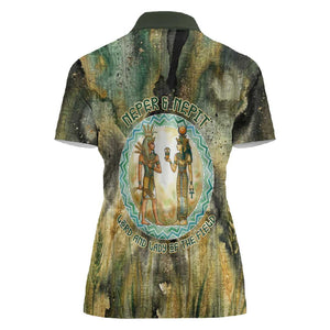 Neper and Nepit Women Polo Shirt Ancient Egyptian Seed Awakening and Fertility
