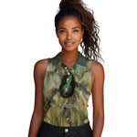 Neper and Nepit Women Sleeveless Polo Shirt Ancient Egyptian Seed Awakening and Fertility