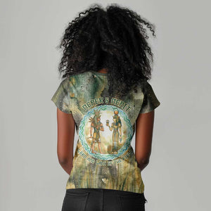 Neper and Nepit Women V-Neck T-Shirt Ancient Egyptian Seed Awakening and Fertility