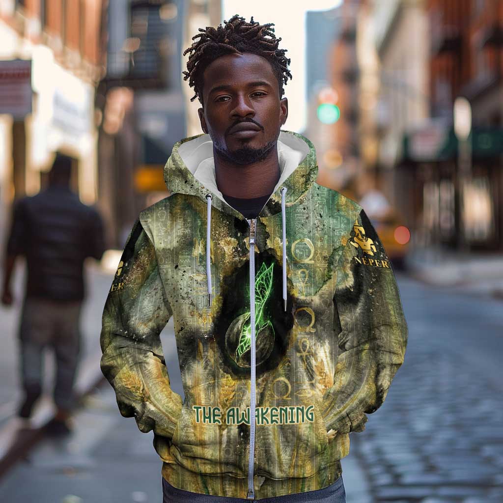 Neper and Nepit Zip Hoodie Ancient Egyptian Seed Awakening and Fertility