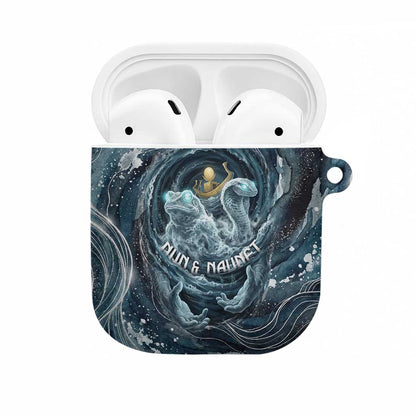 Egypt Nun and Naunet AirPods Case Primordial Water Gods Cosmic Ocean Infinite Waves