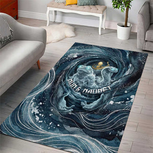 Egypt Nun and Naunet Area Rug Primordial Water Gods Cosmic Ocean Infinite Waves