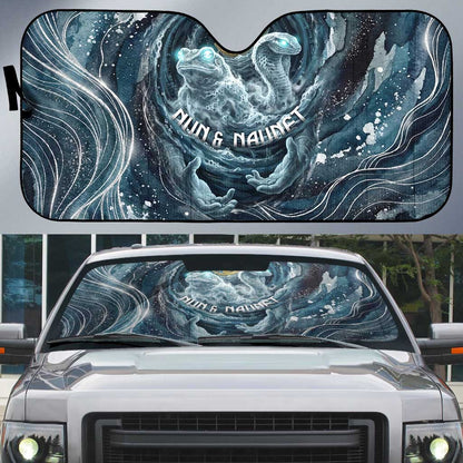 Egypt Nun and Naunet Auto Sun Shade Primordial Water Gods Cosmic Ocean Infinite Waves