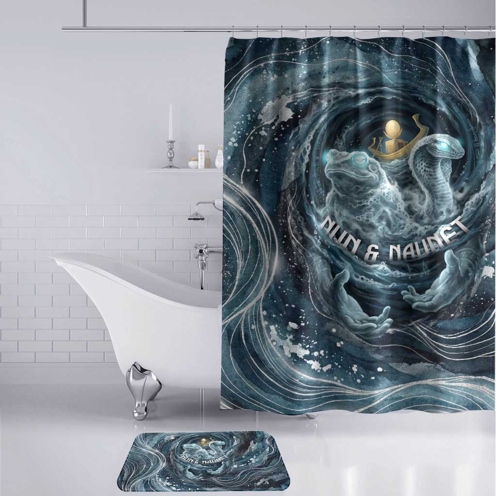 Egypt Nun and Naunet Bathroom Set Primordial Water Gods Cosmic Ocean Infinite Waves