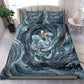 Egypt Nun and Naunet Bedding Set Primordial Water Gods Cosmic Ocean Infinite Waves