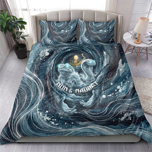 Egypt Nun and Naunet Bedding Set Primordial Water Gods Cosmic Ocean Infinite Waves