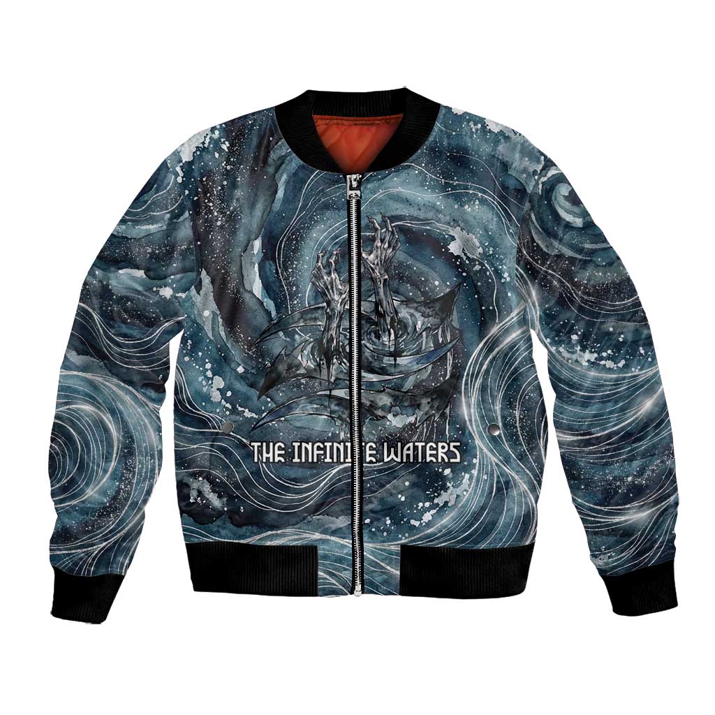 Egypt Nun and Naunet Bomber Jacket Primordial Water Gods Cosmic Ocean Infinite Waves