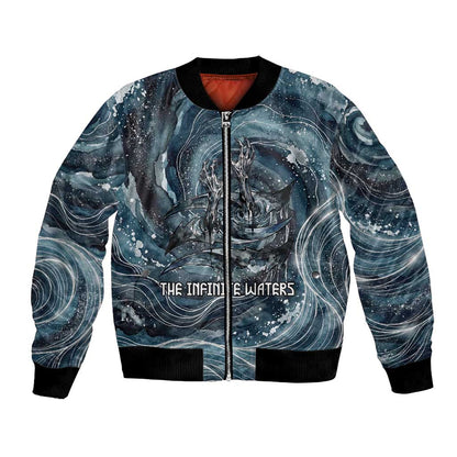 Egypt Nun and Naunet Bomber Jacket Primordial Water Gods Cosmic Ocean Infinite Waves