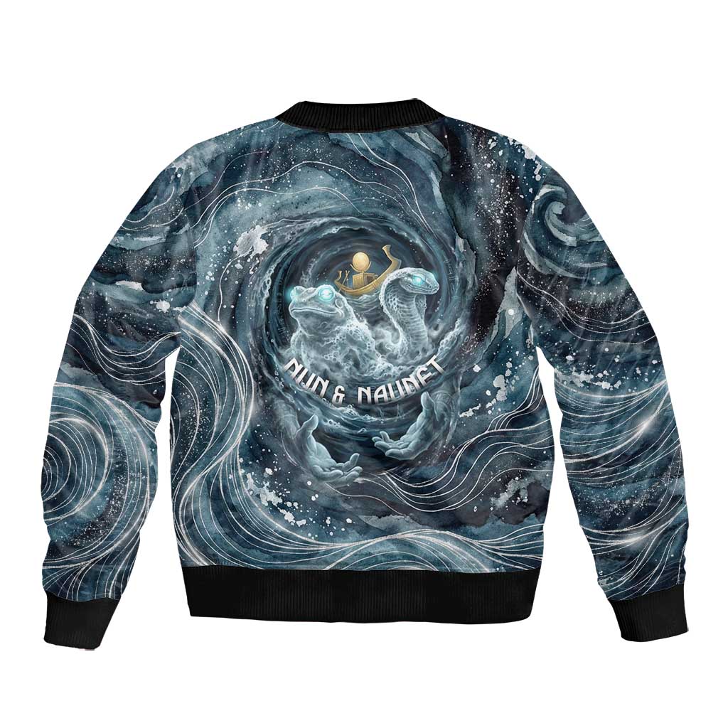 Egypt Nun and Naunet Bomber Jacket Primordial Water Gods Cosmic Ocean Infinite Waves
