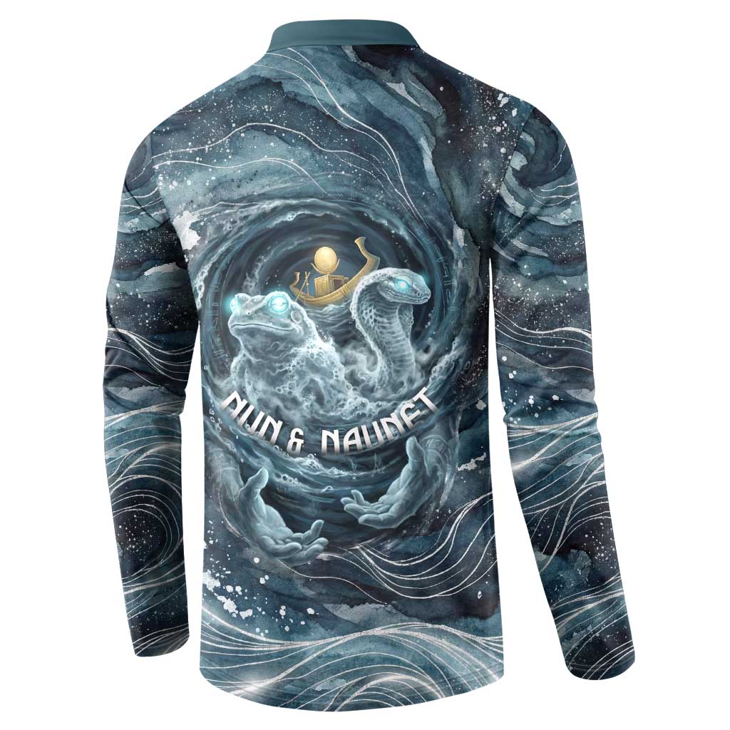Egypt Nun and Naunet Button Sweatshirt Primordial Water Gods Cosmic Ocean Infinite Waves